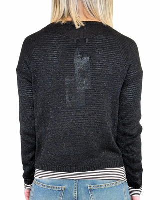 Souvenir - Maglia scatolina lurex - NERO