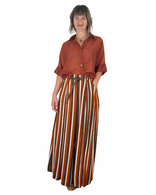 Habiti - Pantalone Martina in fiocco di viscosa - MATTONE