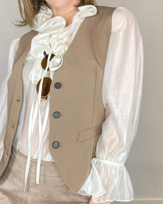 Tensione In - Camicia Edda jabot - BURRO