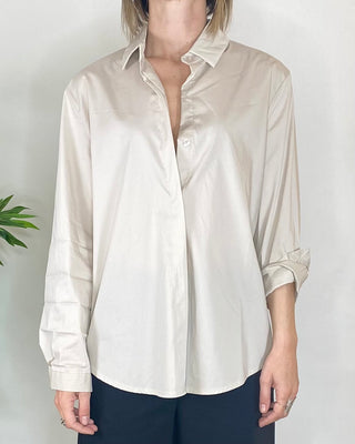Habiti - Regular Shirt Long Back - BEIGE