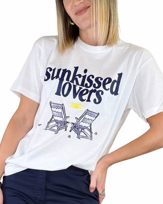 Susy Mix - T-shirt over "Sunkissed lovers" - BIANCO