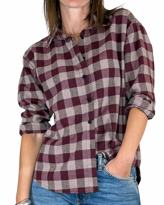 Habiti - Camicia quadri flanella - BORDEAUX/CIPRIA