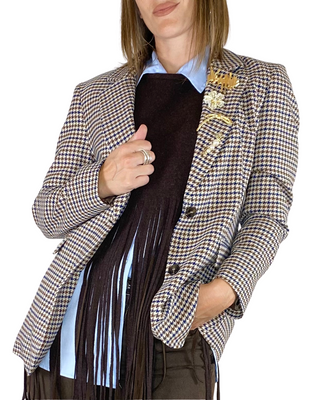 Tensione In - Blazer pied-de-poule - MORO