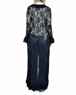 Habiti - Camicia lunga in pizzo - NERO