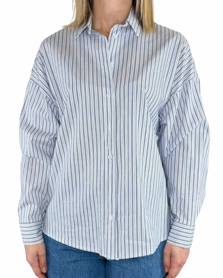 Habiti - Camicia bastoncino filo lurex - BLU