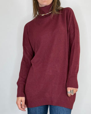 Susy Mix - Maglia collo alto over - BORDEAUX