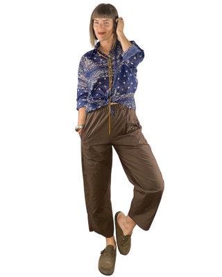 Habiti - Pantalone baloon 100% cotone - MORO