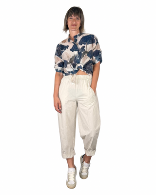 Habiti - Camicia fantasia in tencel - SABBIA