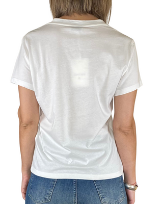susy mix - t-shirt girocollo m/manica - bianco