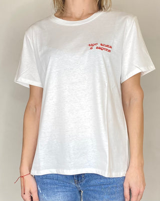 Habiti - T-shirt "Tipo ansia e sapone" - BIANCO