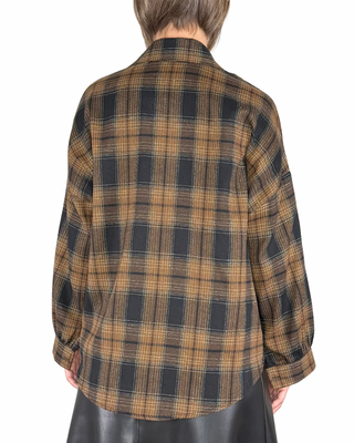 Habiti - Camicia flanella con frange - NERO