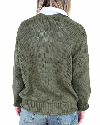 Vicolo - Cardigan in fettuccia - VERDE MILITARE
