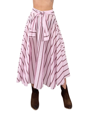 CADì - Gonna camicia Dada taglio vivo - ROSA