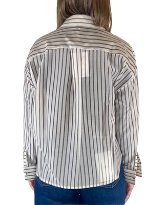 Susy Mix - Camicia gessata a scatola - BURRO