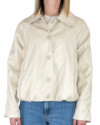 Habiti - Giubbino ecopelle rimborsato - BURRO