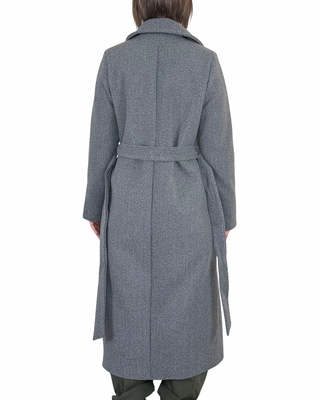 Habiti - Cappotto doppiopetto con cintura - GRIGIO