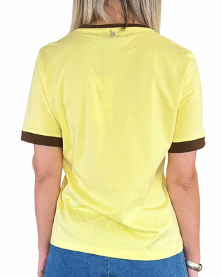 Souvenir - T-shirt logo bordi a contrasto - GIALLO