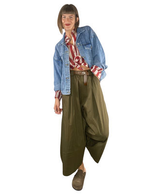 Habiti - Giubbino a scatola in denim con strass - JEANS