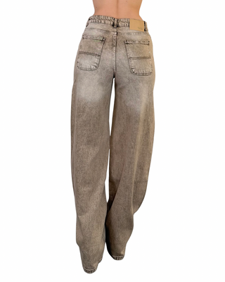 Vicolo - Jeans barrel effetto stinto - TORTORA