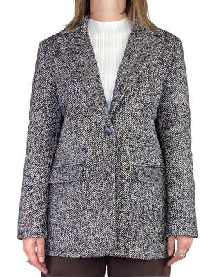 vicolo - cappottino spinato - nero