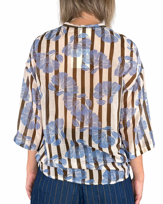 CADì - Camicia Margarita misto seta - AZZURRO