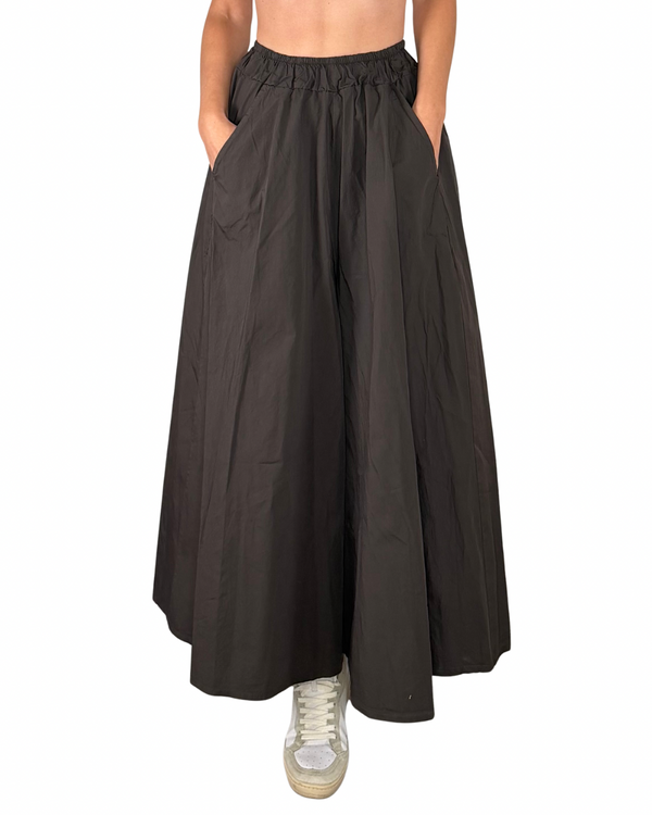 Habiti - Gonna pantalone in cotone - MORO