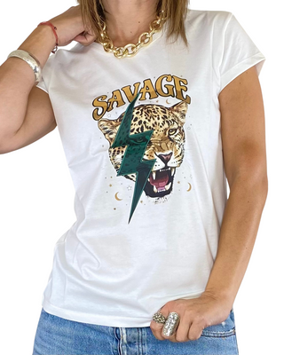 Vicolo - T-shirt "Savage" - PANNA