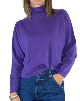 Vicolo - Maglia collo alto scatola - VIOLA