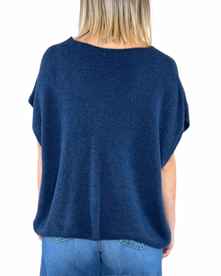 CADì - Gilet over misto alpaca - BLU