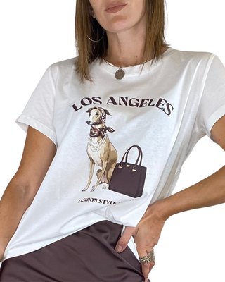 Susy Mix - T-shirt scatola "Los Angeles" - BIANCO