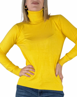 Habiti - Maglia sottile collo alto - GIALLO