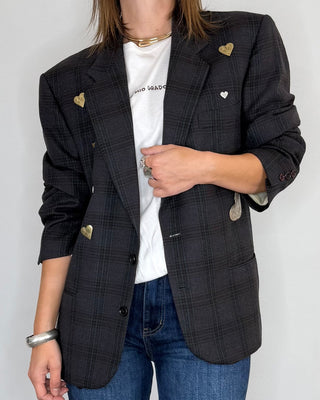 Susy Mix - Blazer vintage applicazioni - ANTRACITE CHECK