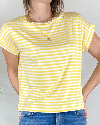 Susy Mix - T-shirt scatola righe - GIALLO