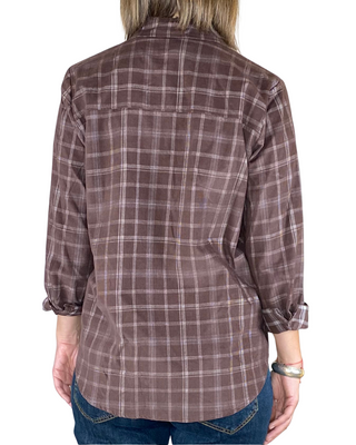 Susy Mix - Camicia quadri velluto - MORO