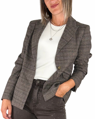 Habiti - Blazer quadri monopetto - TORTORA