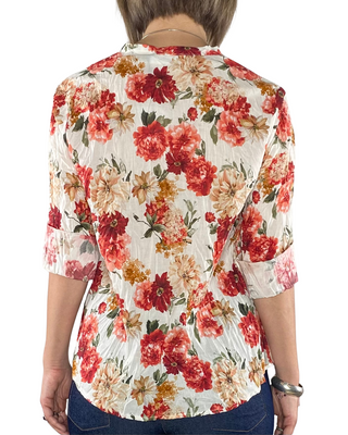 Habiti - Camicia fantasia 100% cotone - ROSSO