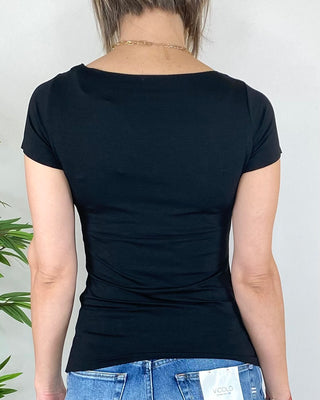 Susy Mix - T-shirt slim barchetta - NERO