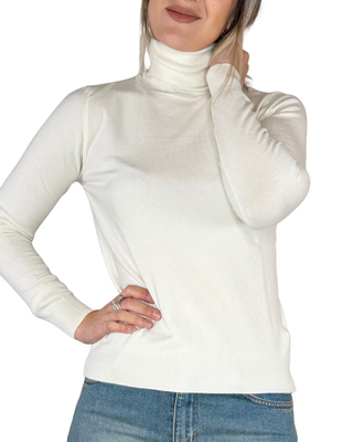 Haveone - Maglia basic collo alto - PANNA