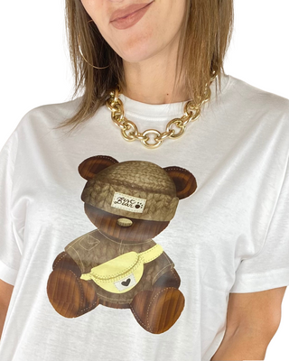Susy Mix - T-shirt "Best bear" - BIANCO