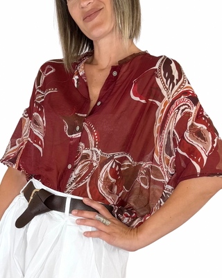 Habiti - Camicia Mara in lyocell - ROSSO INDIA