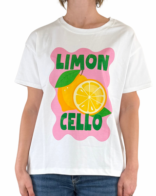 Habiti - Baumwoll-T-Shirt mit Druck - LIMONCELLO