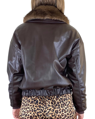 Susy Mix - Bomber ecopelle - MORO