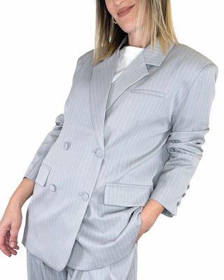 Habiti - Completo gessato oversize - GRIGIO/BIANCO