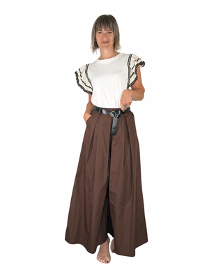 CADì - Gonna pantalone Carola in cotone - MORO