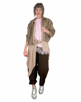 Habiti - Pantalone barrel Marta - CIOCCOLATO