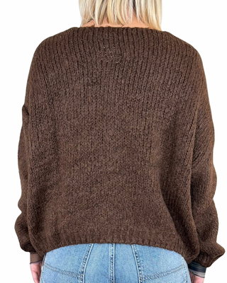 Habiti - Cardigan a scatola - CIOCCOLATO