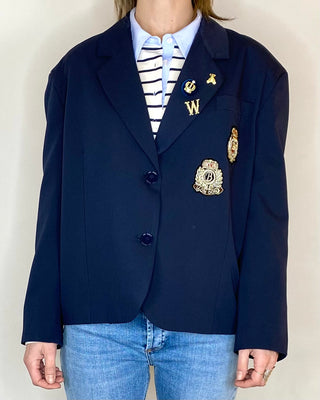 Vicolo - Blazer corto over stemma - BLU