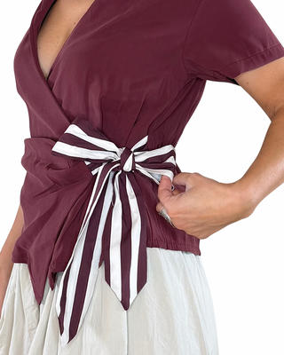 CADì - Camicia incrociata in modal - BORDEAUX
