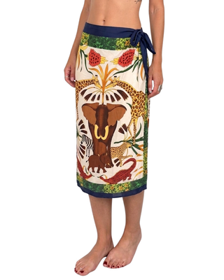Habiti - Gonna pareo Circe foulard midi - BLU