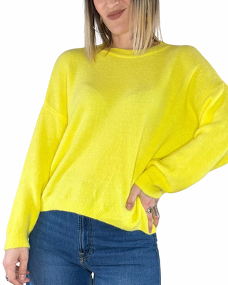 CADì - Maglia stondata misto alpaca - GIALLO